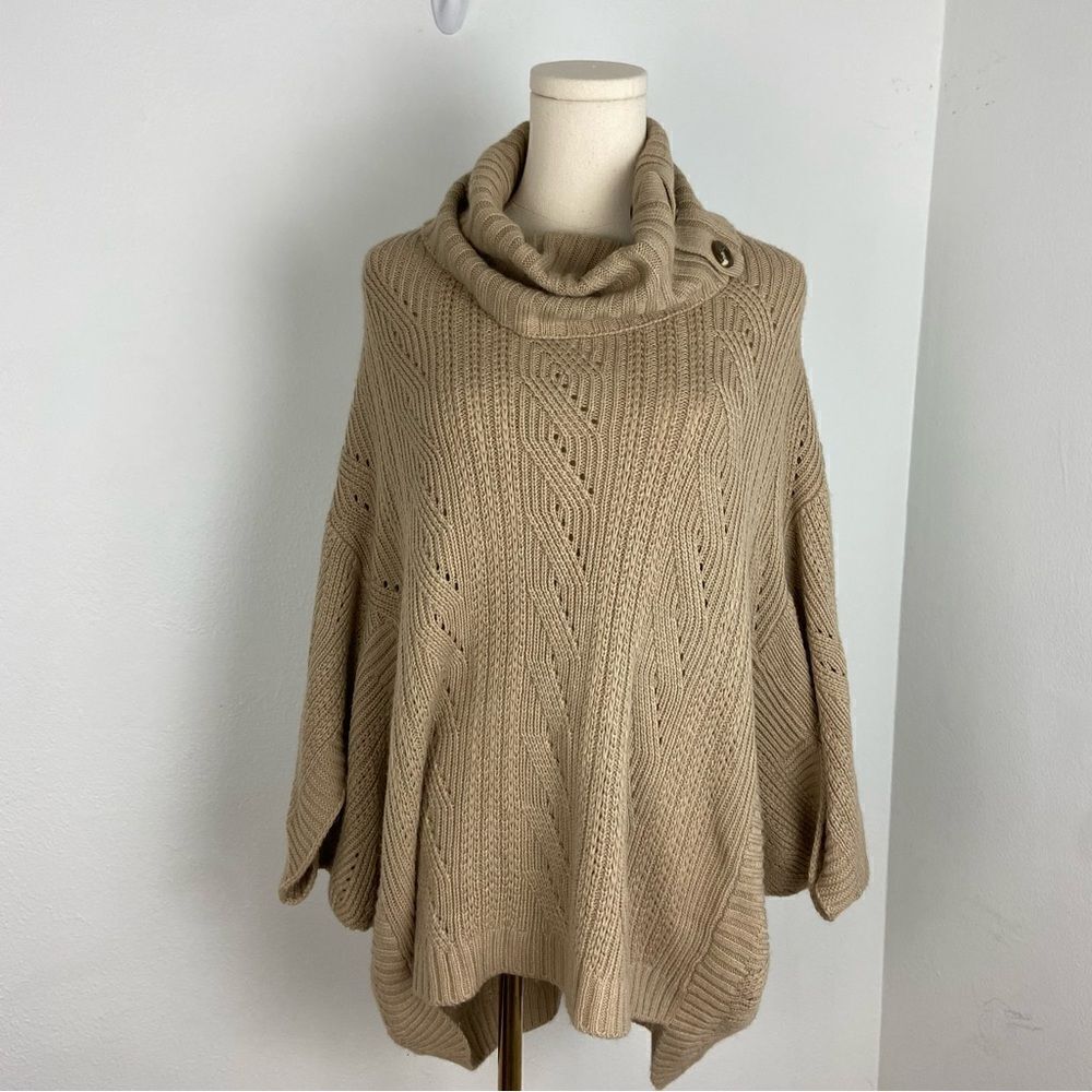 Vintage Lee‎ XL Womens Cowl Neck Poncho Sweater CabinCore Boho Hippie Versatile